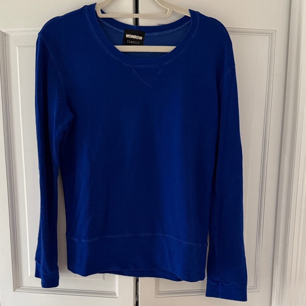 Monrow Classic Women's Cobalt Blue Crewneck Sweatshirt